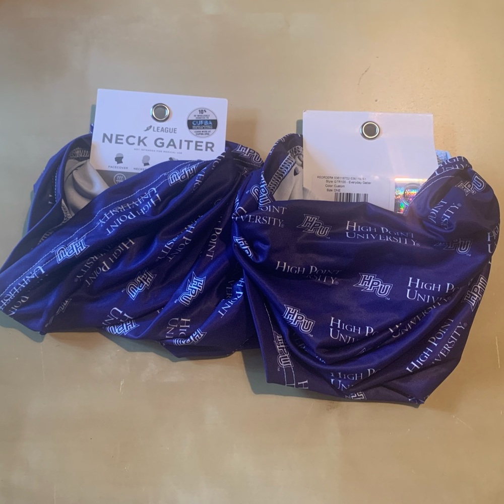 High Point University HPU Neck Gaiter. Set of 2